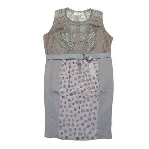 NWT Anthropologie Beguile by Byron Lars Gisella in Gray Lace Sheath Dress 20W